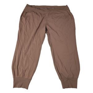 Athleta Venice Jogger Pants Womens 3X Rustic Brown Pocket Zip‎ Stretch Pull On